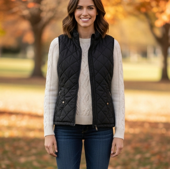 🖤 Fuinloth Black Quilted Vest - Picture 1 of 6